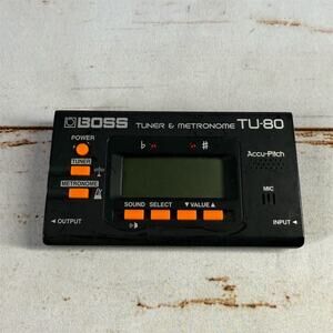 Boss TU-80 Tuner & Metronome Combo for Piano - Black Portable Design